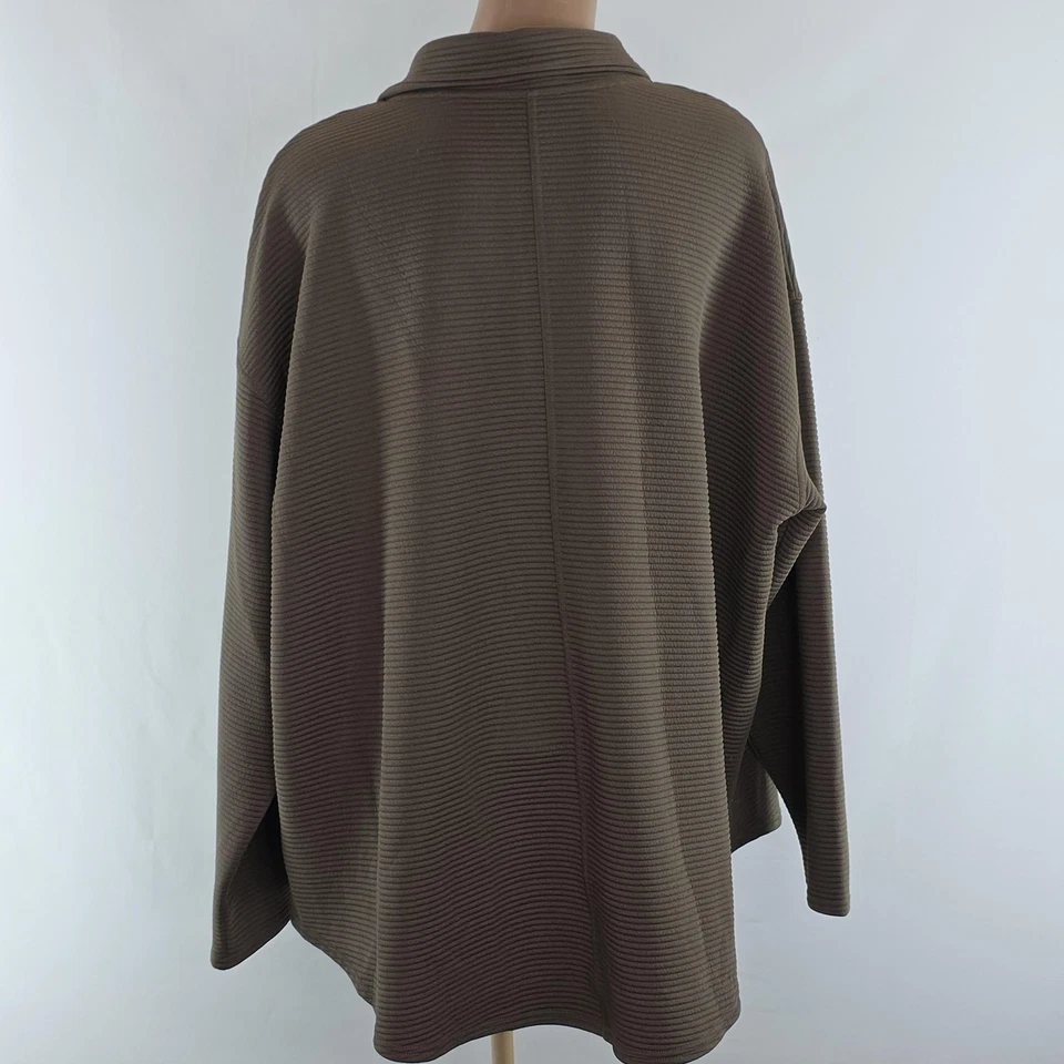 Top Pullover Kinesis para Mujer 2X Marrón Media Cremallera Acanalado Activo Elastizado Costuras Planas Foto 2 de 4