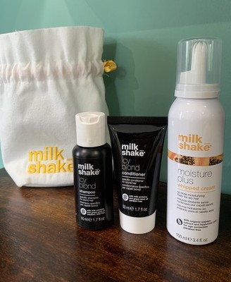 Milk_Shake   Icy Blonde Shampoo & Conditioner & Schlagsahne Reisegröße