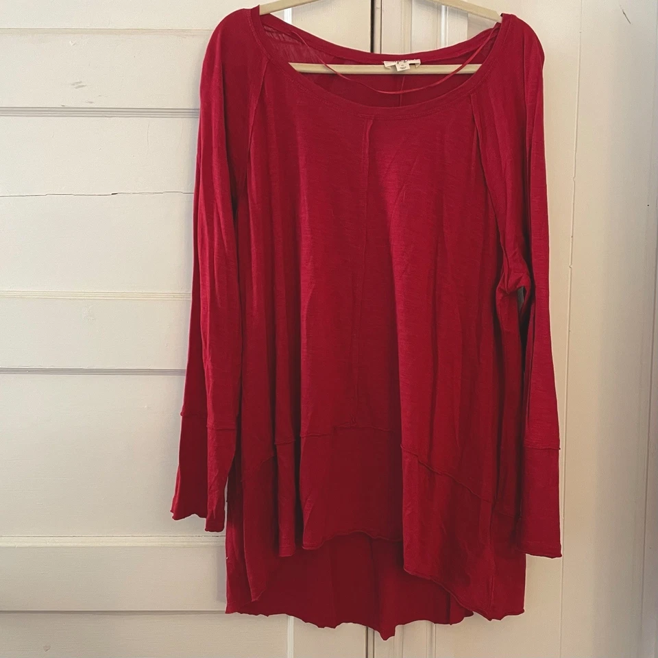 Top para mujer Style & Co. talla 1X rojo manga larga pulóver ligero boho hippie Foto 2 de 4