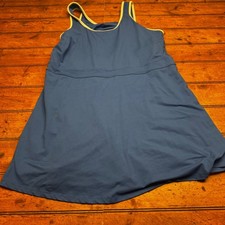 MTA Sport Women Blue Athletic Tennis Dress with Built-in Shorts 1X RN 48711