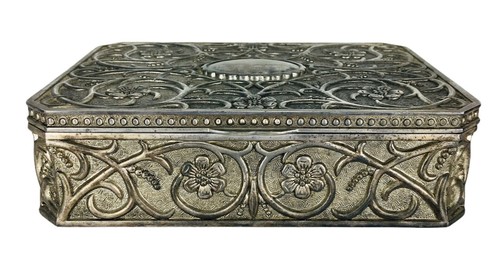 Vintage 70er Godinger versilbert rot Samt gefüttert Schmuck Schmuckschatulle 9" x 7" - Bild 8 von 10