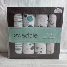 Aden + Anais Star Bright Large Swaddle Blanket Cotton Muslin 47"x47" 4 Pack NEW