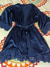 Elegant Navy Blue Robe Women's