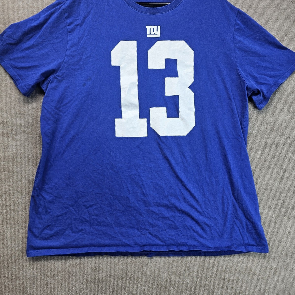 【AFB】FOOTBALL TEE BLUE Nike Men's Adult Sz 2XL Tee Shirt T Blue NY Giants Beckham