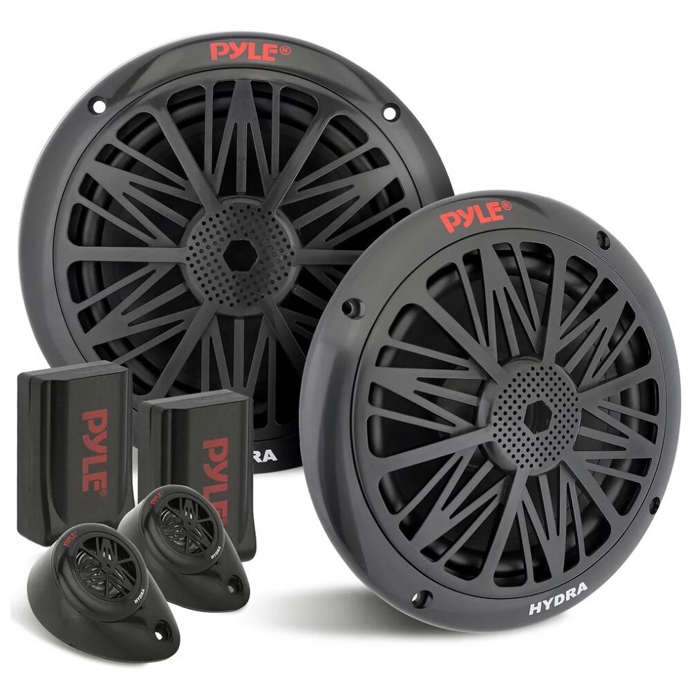 Sistema Audio Marino Pyle PLMR6KB 2 Vie 165mm 200W Impermeabile Nero
