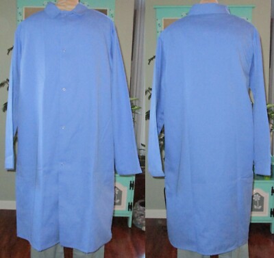 Best Medical L/S Lab Coat Gown Snaps & Side vents 44'' Length Sizes L to 5X Blue
