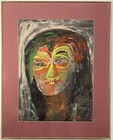 JUAN GUZMAN MODERN EXPRESSIONIST PORTRAIT OIL PAINTING VINTAGE ABSTRACT CUBISM