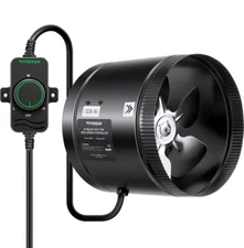 VIVOSUN Inline Booster Duct Fan HVAC Exhaust 8” 430 CFM With Speed Controller