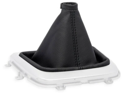 POUR HYUNDAI SANTA FE II Ph2 2009-2012 SOUFFLET LEVIER DE VITESSE CUIR NOIR - Photo 1/4