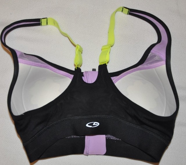 CHAMPION Sports Bra XS S front closure padded wireless lavender high