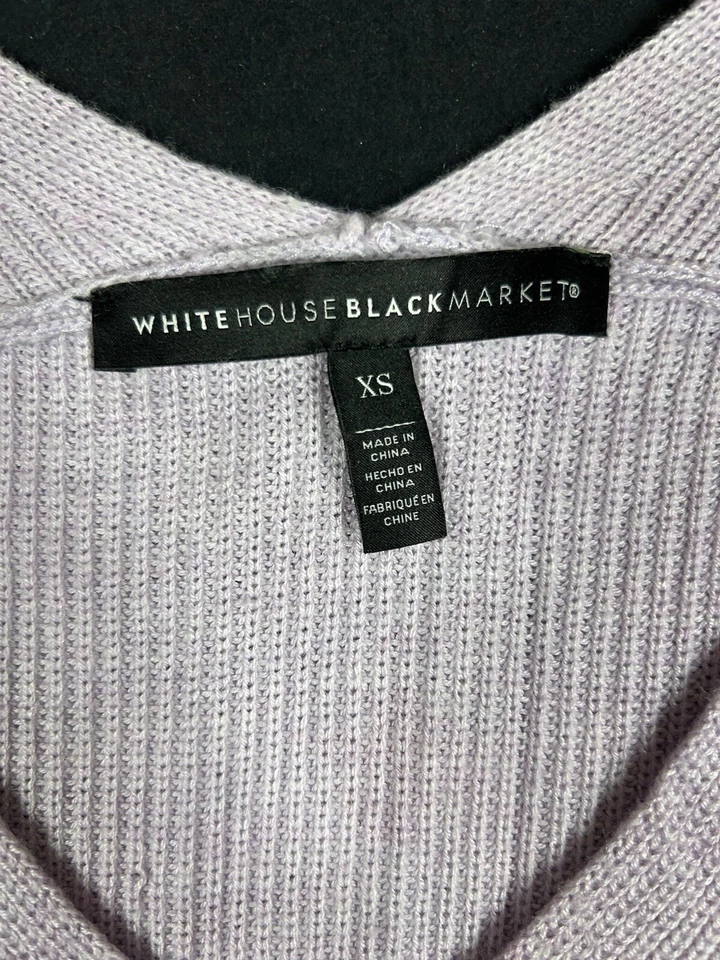 Suéter Pullover Casa Blanca Mercado Negro Talla XS Algodón Lila Cuello en V Foto 4 de 4