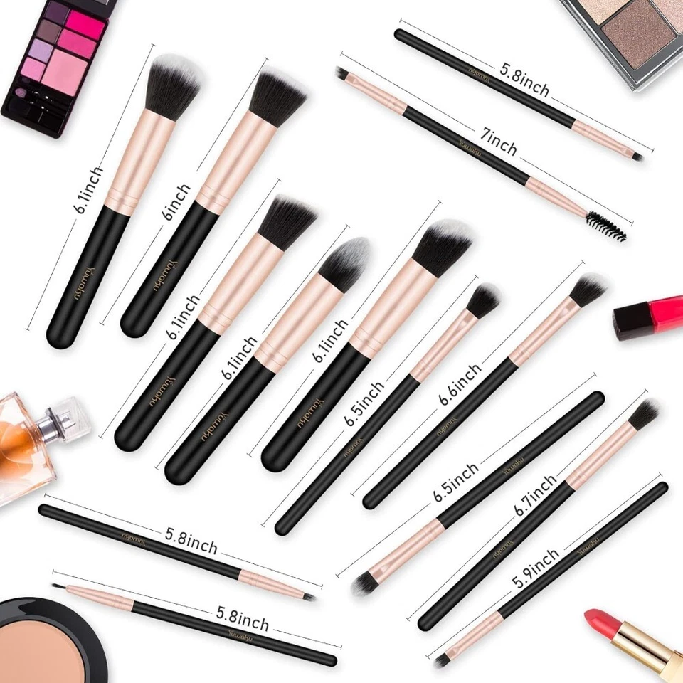 Juego de brochas de maquillaje 14/32 piezas base brochas cosméticas profesionales para maquillaje Foto 3 de 4