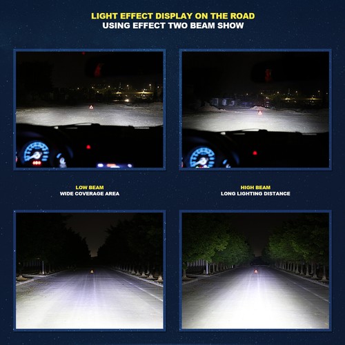 2Pair H1 LED Headlight Bulbs Kit High Low Beam 6000K 600000LM Xenon White Lights - Picture 3 of 12