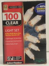 NOS Box of 100 Mini Clear White Christmas String Lights Incandescent
