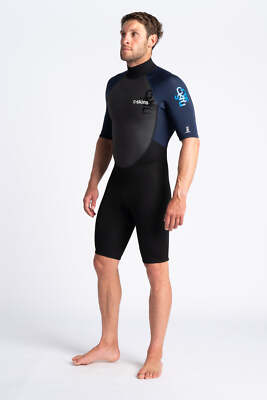 C-SKINS - Herren Element 3/2 Shortie Neoprenanzug - Black Slate/Cyan - Wassersport