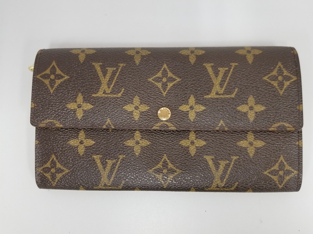 used LOUIS VUITTON Pochette Porte Monet Credit folding long wallet 18223