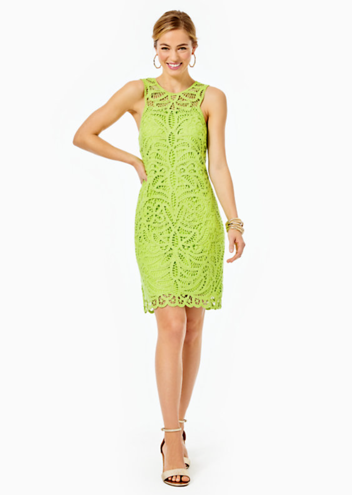 lilly pulitzer green lace dress Jouri 3/4 Sleeve Lace Dress | Putting Green