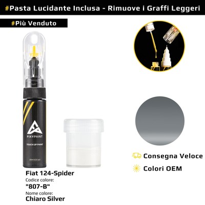 Touch Up Paint for Fiat 124 Spider Code: 807/B Clear Silver