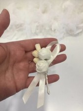 Flower Pin Pin Groom Wedding Yaka i e i Damat White Cream Rose