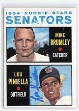 1964 Topps Lou Piniella Mike Brumley IP-AUTO No COA #167 Senators