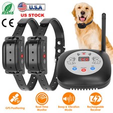 Electric Wireless Dog Fence 1/2 Collar Fencing System Rechargeable GPS Tracker