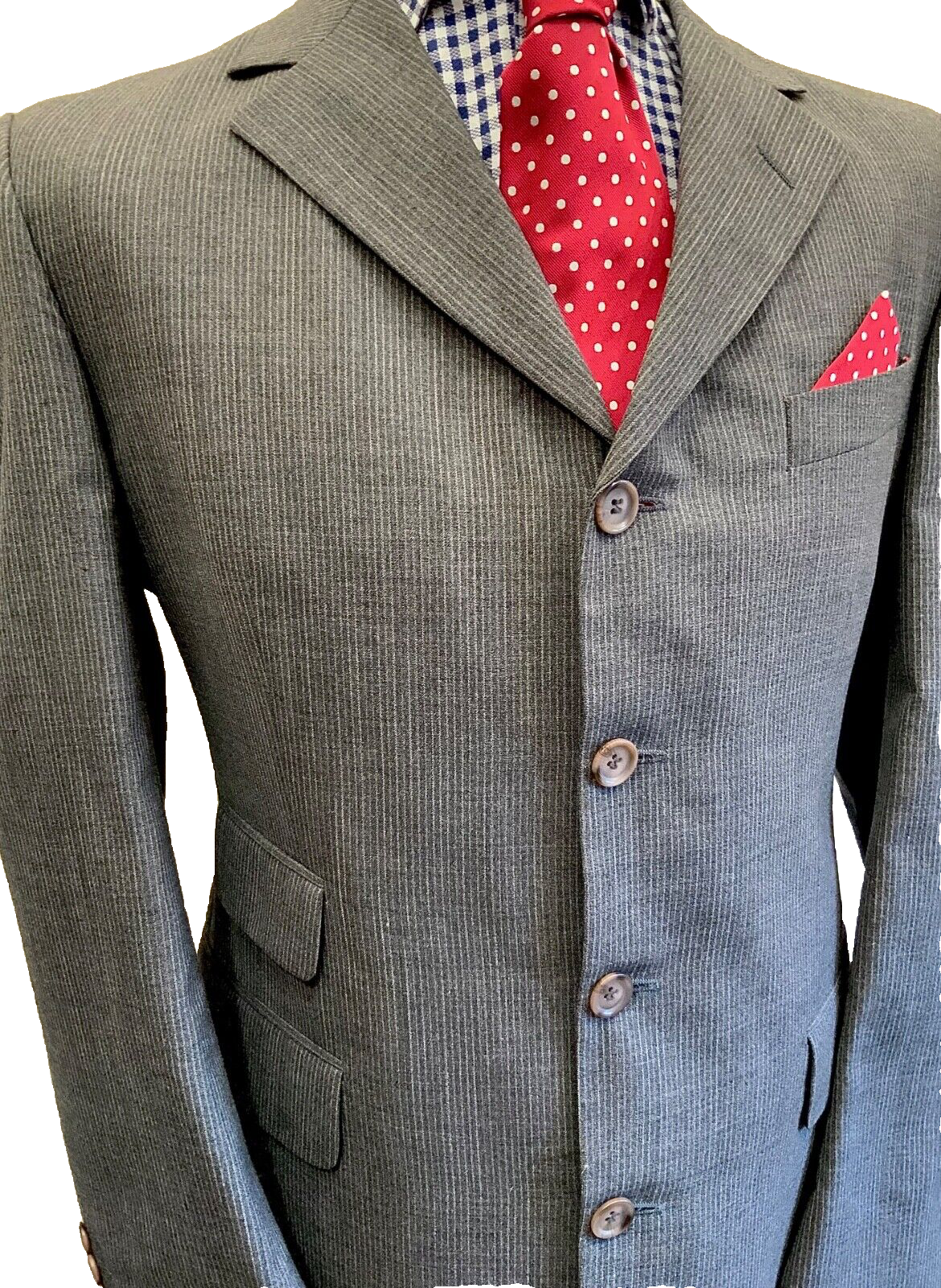 Giacca blazer YSL YVES SAINT LAURENT spilla righe EU 50R UK 42 immacolata