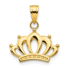 10k Yellow Gold Crown Charm Pendant Perfect Gift for Her