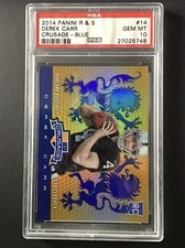 Derek Carr Rookie 2014 Blue Crusade Rookies & Stars #14 Graded PSA Gem Mint 10
