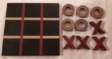 Vintage Wooden Tic Tac Toe possibly handmade roughly 13.5" X 13.5" board