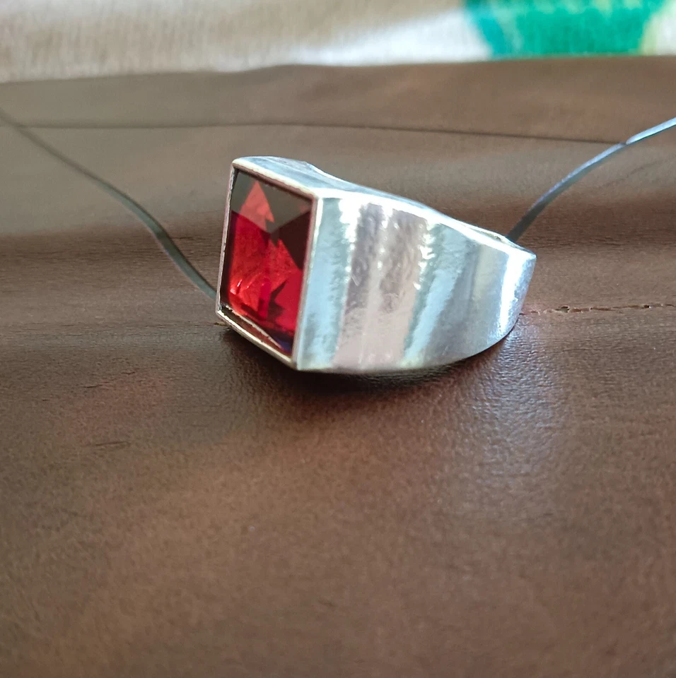 Bohemian Gift Garnet Gemstone Ring 925 Sterling Silver Men's Ring All Size SR394 - Image 3 of 4