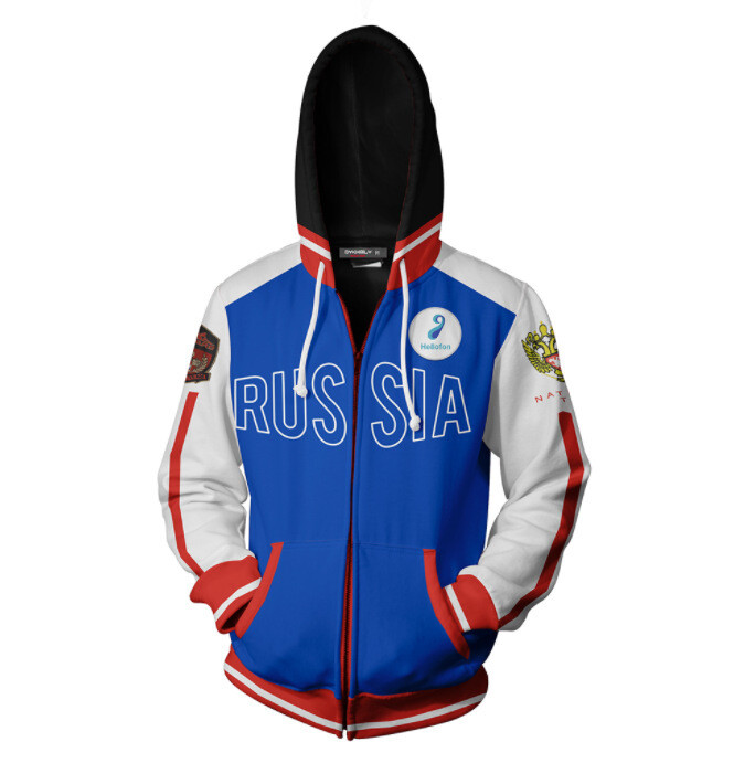 Anime YURI!!! on ICE Yuri Plisetsky Sportswear Hoodies Cosplay