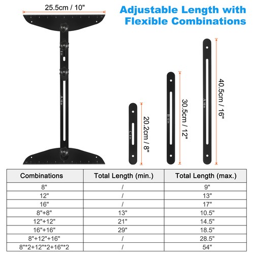 Stair Tread Template Tool 9"-54" Adjustable Length Stair Measuring Tool Jig - Picture 3 of 8