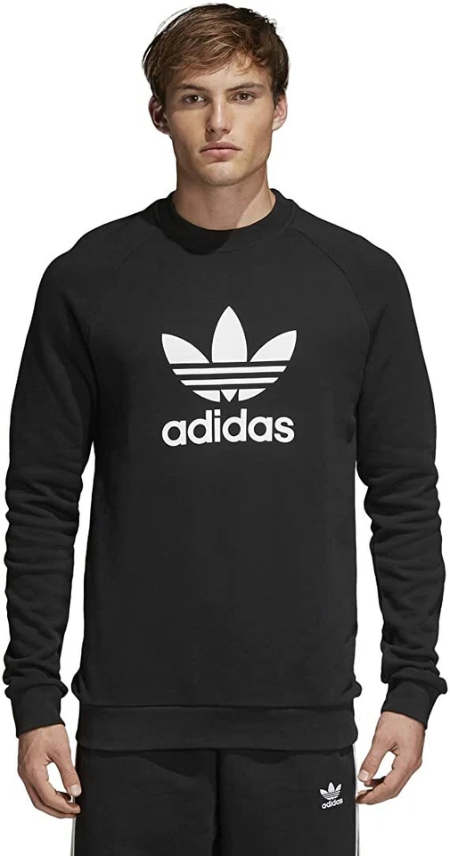 Мужские Adidas необходимый трилистник экипажа верхняя рубашка толстовка новый с ярлыками