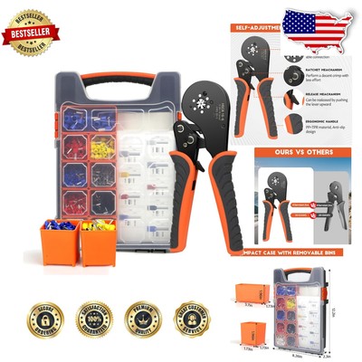 2200PCS Self-Adjusting Ferrule Crimper Kit for Secure Electrical Connections