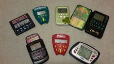 Seven (7) Electronic Pocket Handheld Card Games Bundle Pack Tested Working Clean
