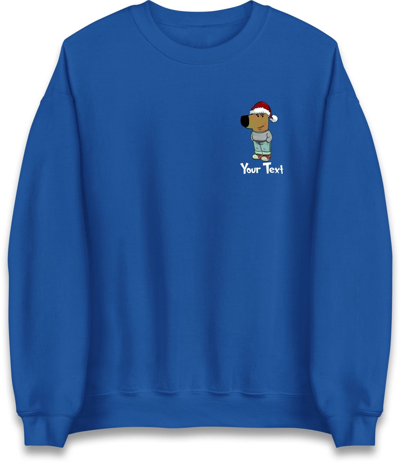 Personalized Chill Guy Christmas Left Chest Printed Sweatshirt
