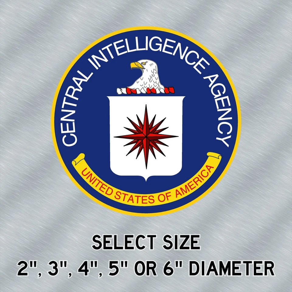 Pegatina laminada sello CIA elige entre tamaños de 2", 3", 4", 5" o 6" para computadora portátil Foto 2 de 4