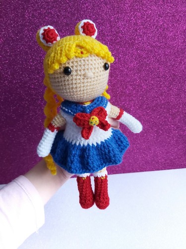 Muñeca Sailor de ganchillo - Amigurumi Marinera Anime Sailor Girl - ESPAÑA & E.U - Imagen 2 de 7