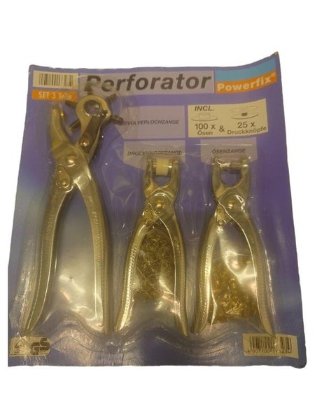 Powerfix Perforator Set Revolverlochzange ÖSenzange Druckknopfzange Werkzeug-image