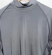 REI Coop Large Gray Base Layer Activewear Outdoor Hiking Long Sleeve Mock Neck