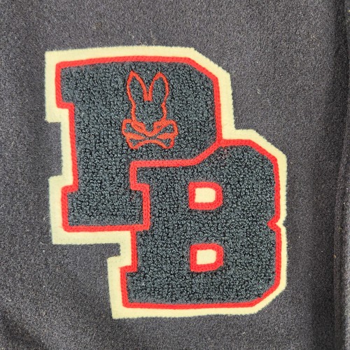 Psycho Bunny Golden Bear Varsity Jacket Mens Small Wool Leather NYC Patch USA - Picture 3 of 21