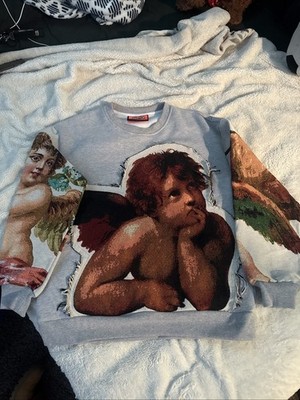 Custome Angel Tapestry Crew Neck for Men 100% Cotton Size Large