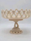 VTG WESTMORELAND Doric Almond Milk Glass 9” Footed Round Pedestal Bowl No Chips