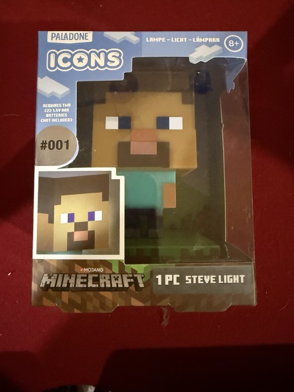 Minecraft ICONS Steve Night Light Lamp 3D Character Figure Paladone #001 NEW!