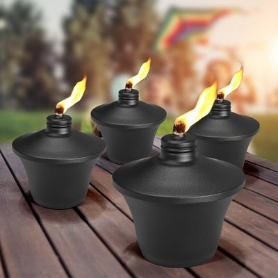Best 4-Pack Citronella Tabletop Torches, 14.5 oz Table Top Torches for Outdoor