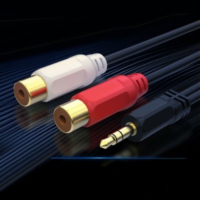3.5mm AV Male to 2RCA Female M/F Audio Video Stereo Jack Adapter Cord Cable