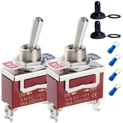 Waterproof Toggle Switch 12V 30A SPST 2-Pin ON/Off Marine Switch...