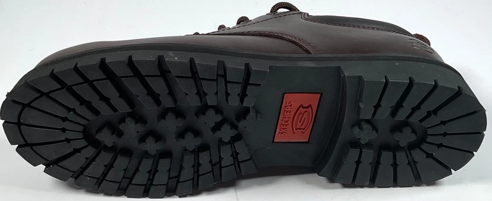Oxford Skechers Utility Alley Cats de cuero marrón oscuro para hombre talla 12 (SN7111R) Foto 4 de 4