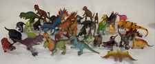 Lot of 41 Dinosaur Toys Mixed Rubber  Plastic Figures Unknown Brands