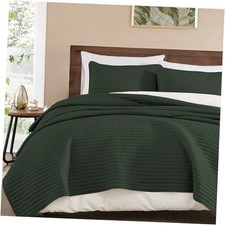 Queen Quilt-3 Pieces Lightweight Bedspreads Queen Queen 90" x 94   Dark Green
